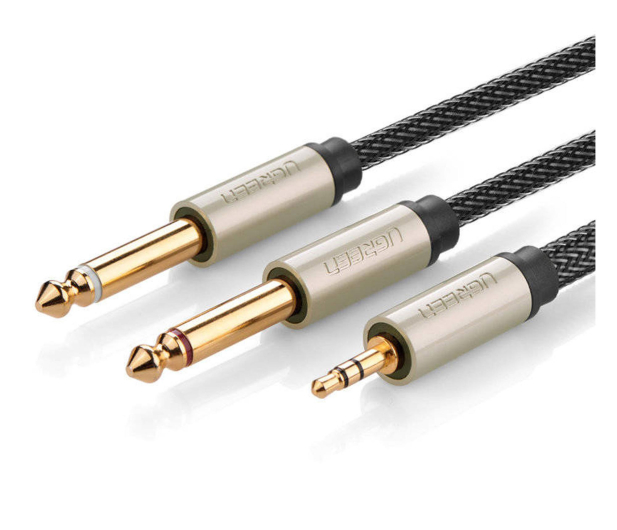 UGREEN AV126 Kabel TRS 3.5 mm do 2x TS 6.35 mm - 2m szary - 1489009 - zdjęcie